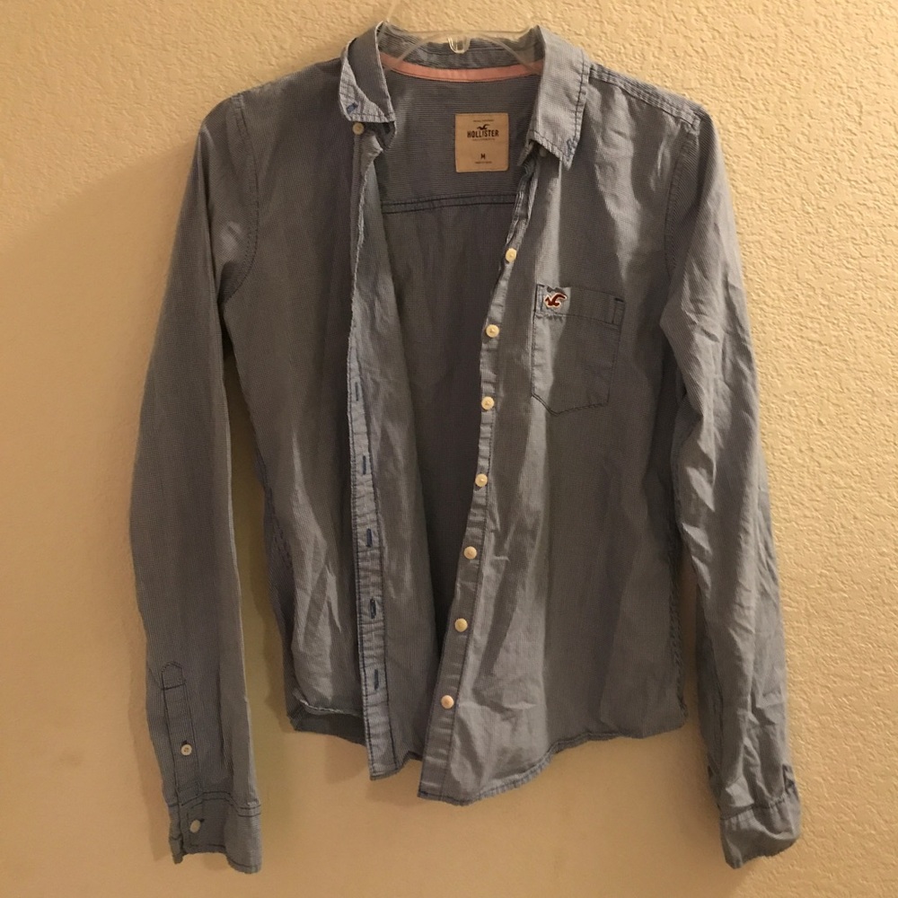 Hollister Gingham Button Down Shirt Medium