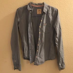 Hollister Gingham Button Down Shirt Medium