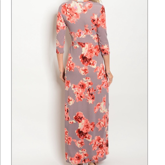 Gray floral print Maxi dress 🌸 LAST ONE 🌸 - Picture 2 of 2