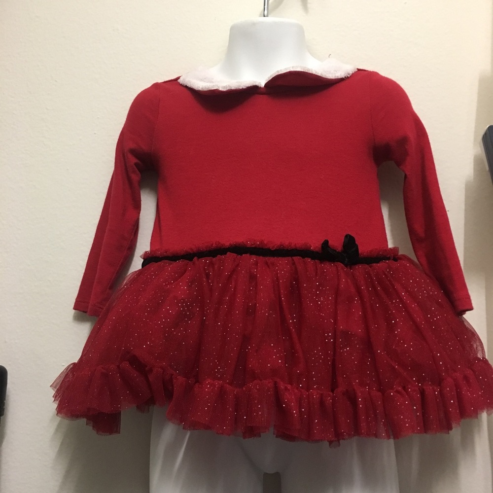 BABY TODDLER CHRISTMAS SANTA TUTU DRESS SIZE 12M