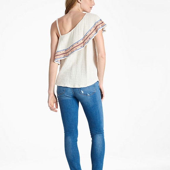 Embroidered One-Shoulder Blouse - Picture 4 of 7