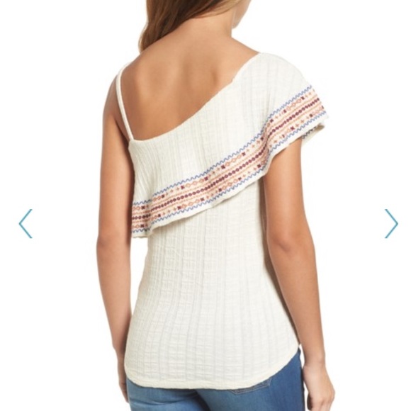 Embroidered One-Shoulder Blouse - Picture 5 of 7