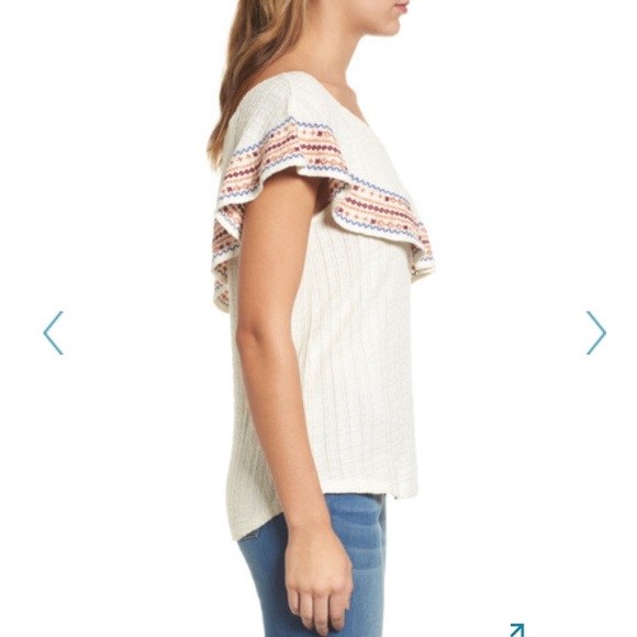 Embroidered One-Shoulder Blouse - Picture 6 of 7