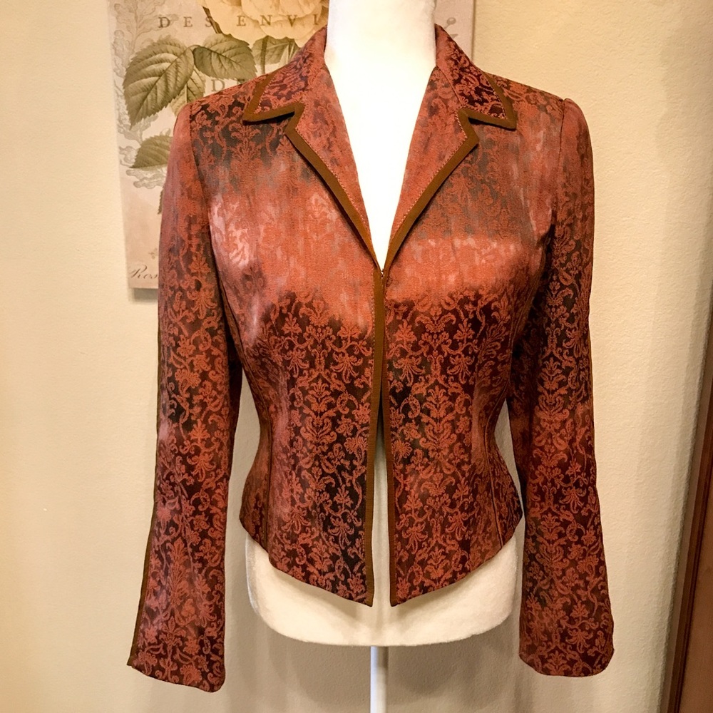 HP🌹 ALBERTO MAKALI Rust Jacquard Ombré Jacket