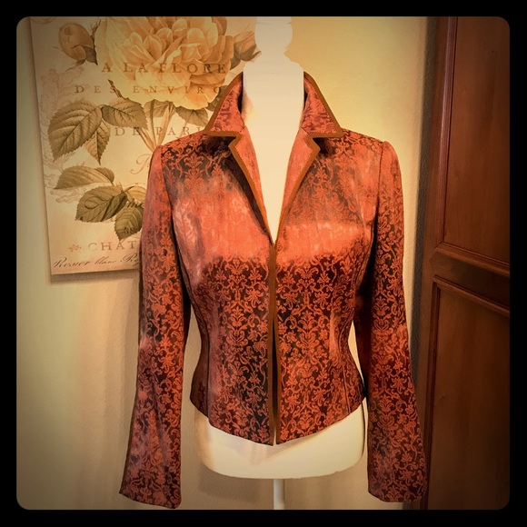 ALBERTO MAKALI Rust Jacquard Ombré Jacket - Picture 1 of 8