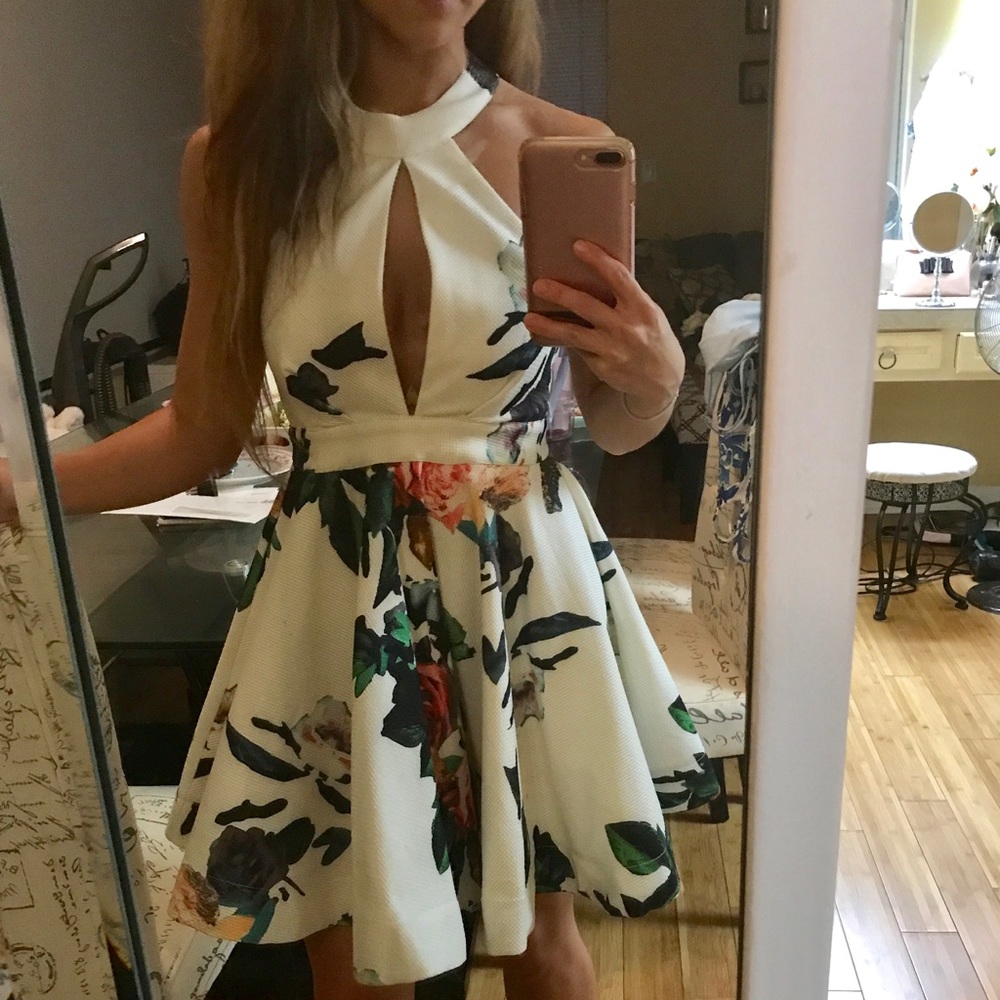 Floral fit and flare dress