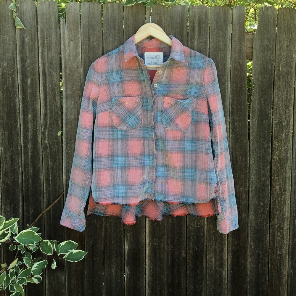 SOLD! Free People corduroy plaid shirt - Picture 1 of 8