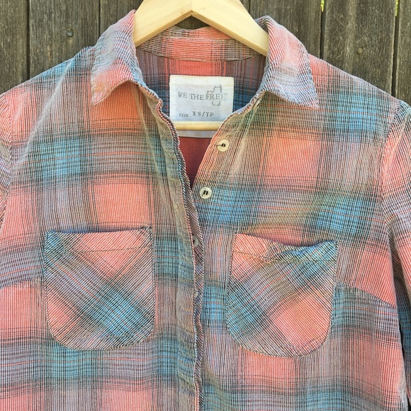 SOLD! Free People corduroy plaid shirt - Picture 4 of 8