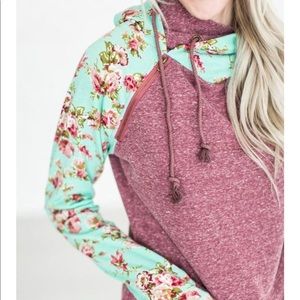 Floral double hoodie