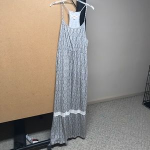 Grey and White Maxi Dress
