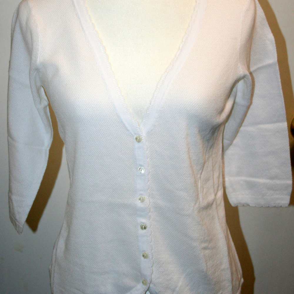 Tommy Bahama White Malia Cardigan Sweater Light
