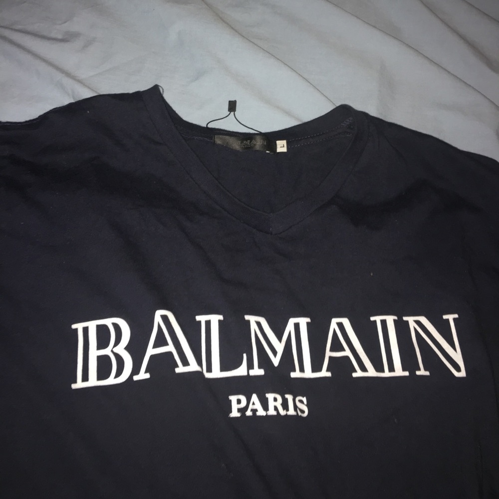 Navy blue balmain shirt