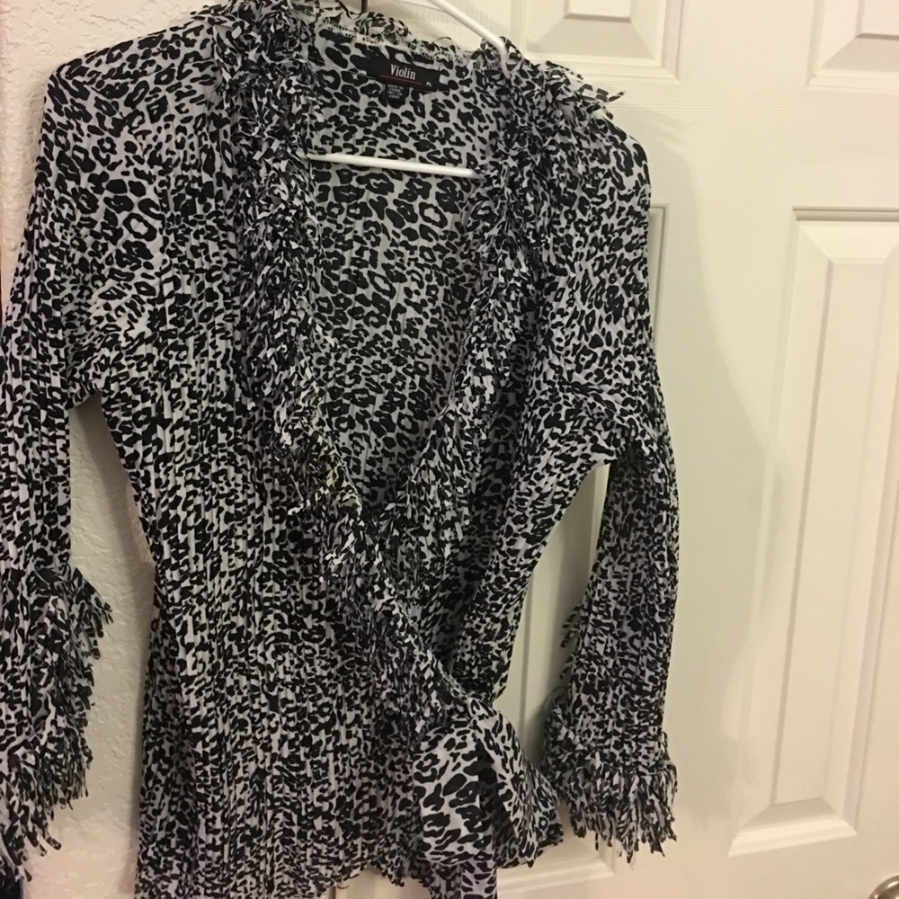 4/$50 Violin Top wrap PL animal print