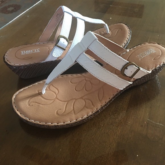born white wedge sandals