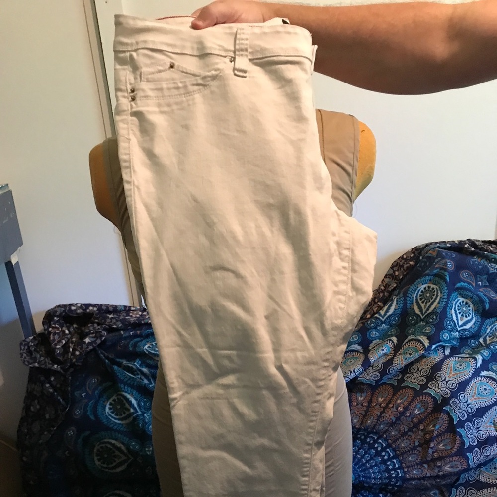 LAST CHANCE Skinny Off White Jeans Plus Size