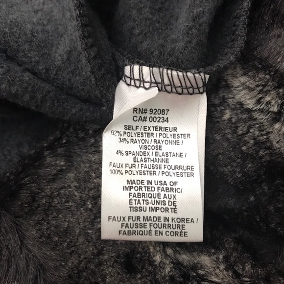 NWT Saks Fifth Avenue Gray Cardigan Fur Collar - Picture 5 of 8