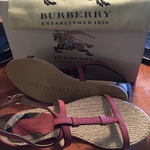Burberry suede sandals.