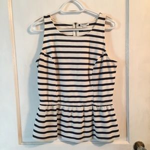 Old Navy navy and white peplum.