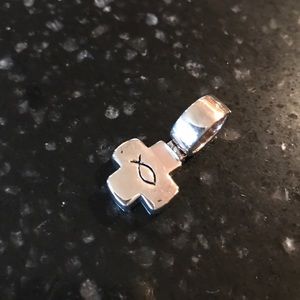 Silpada Sterling Ichthus Fish Cross Pendant