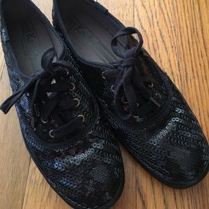 Keds' black sequin shoes