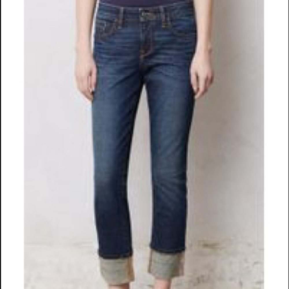Anthropologie Pilcro Cuffed Medium Wash Jeans