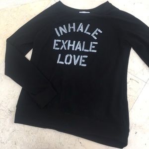 GRAYSON/THREADS INHALE EXHALE LOVE BLACK SWEATER💗