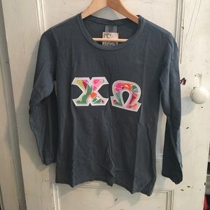 Chi Omega Long Sleeved Letter Shirt - Size S