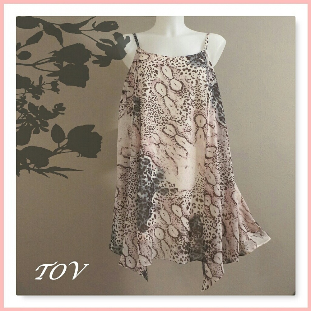 Abstract Animal Print Chiffon Dress