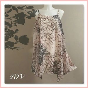 Abstract Animal Print Chiffon Dress