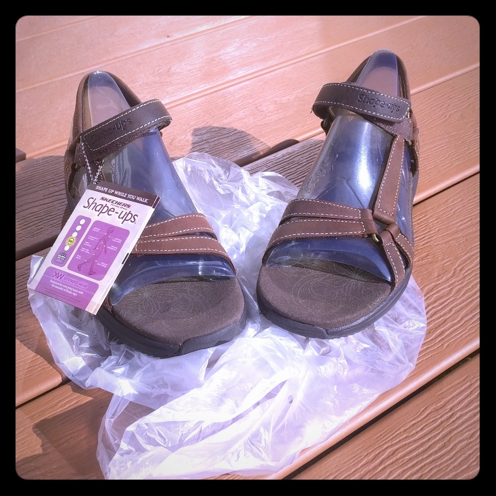 Sketchers Brown Shape-Up Sandals, Size 10