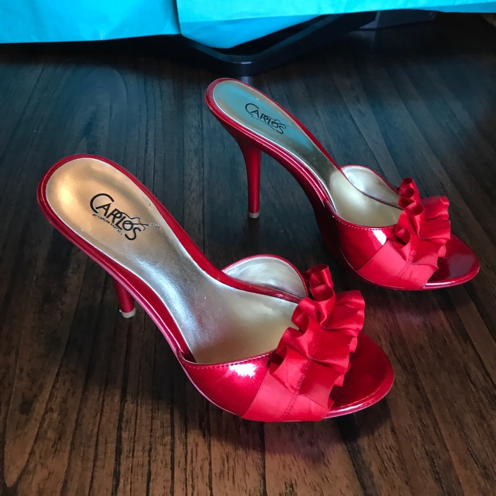 SOLD Carlos red heels - Picture 1 of 5