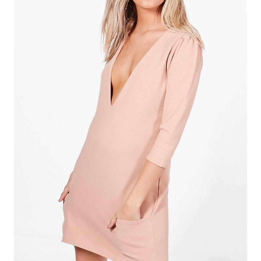 BooHoo Plunge neck dress