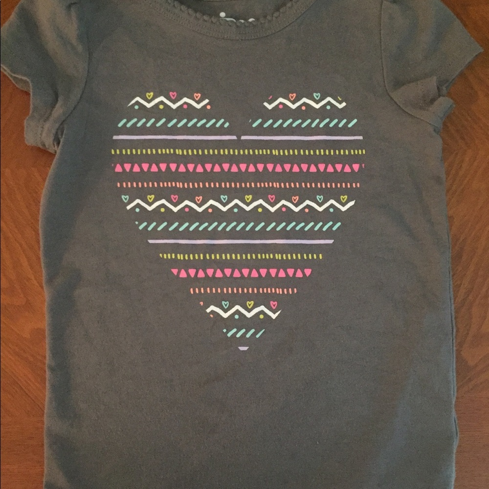 Girls Grey Heart Shirt
