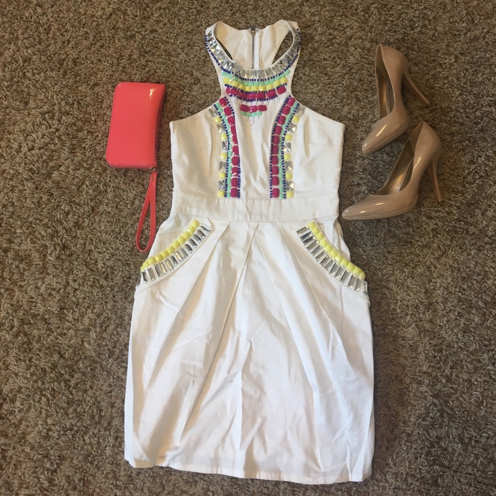 Lipsy white racerback dress