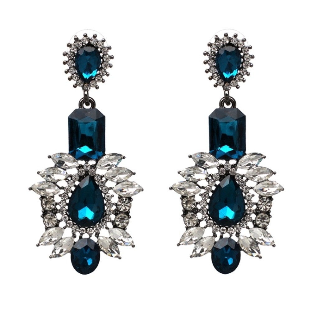 Turquoise sparkling dangly earrings