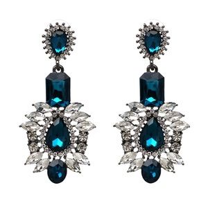 Turquoise sparkling dangly earrings