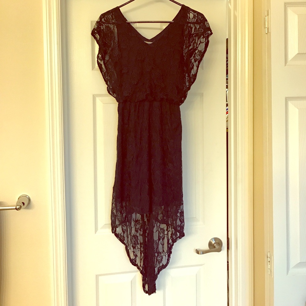 Lace hi-lo dress