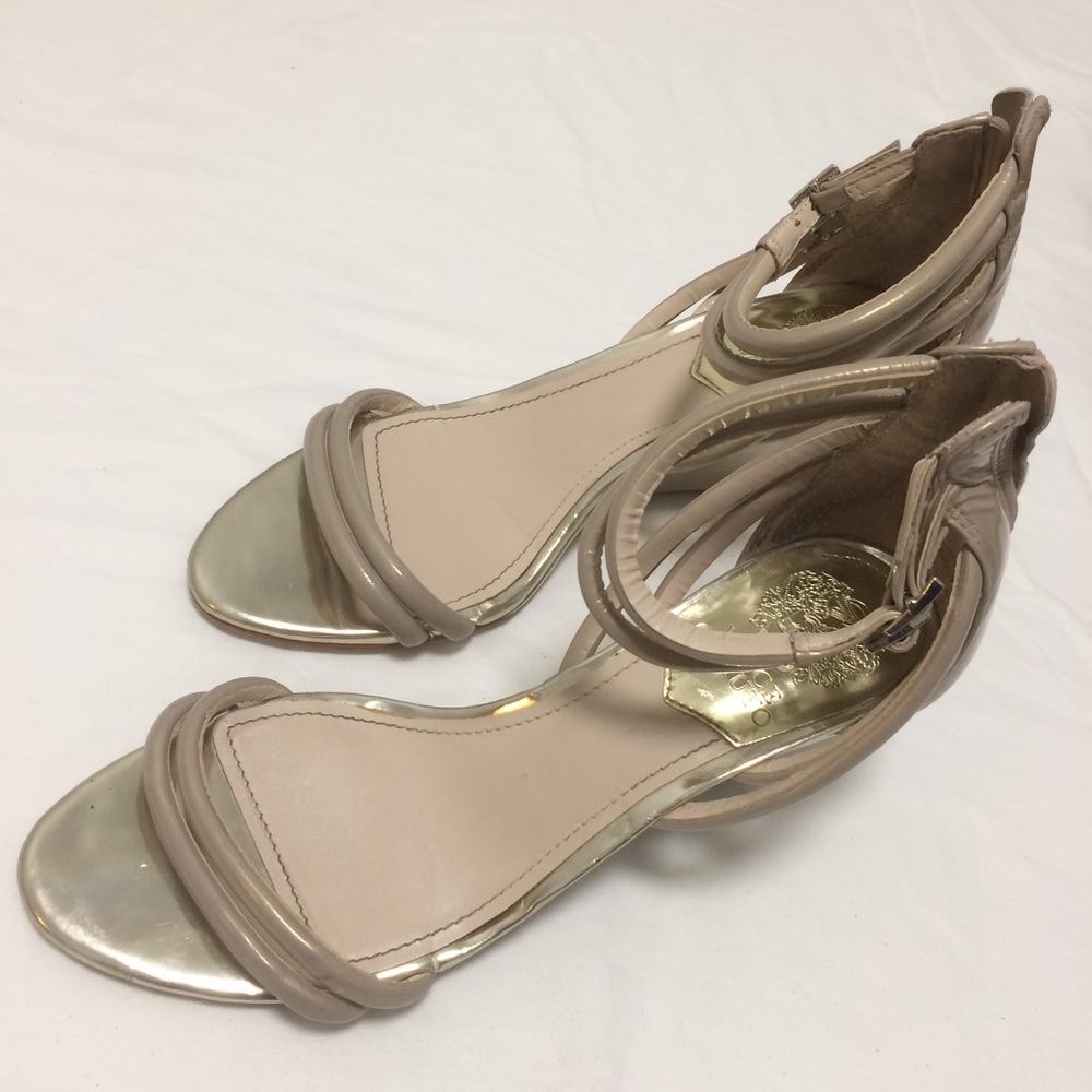 Vince Camuto nude wedge sandals