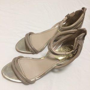 Vince Camuto nude wedge sandals