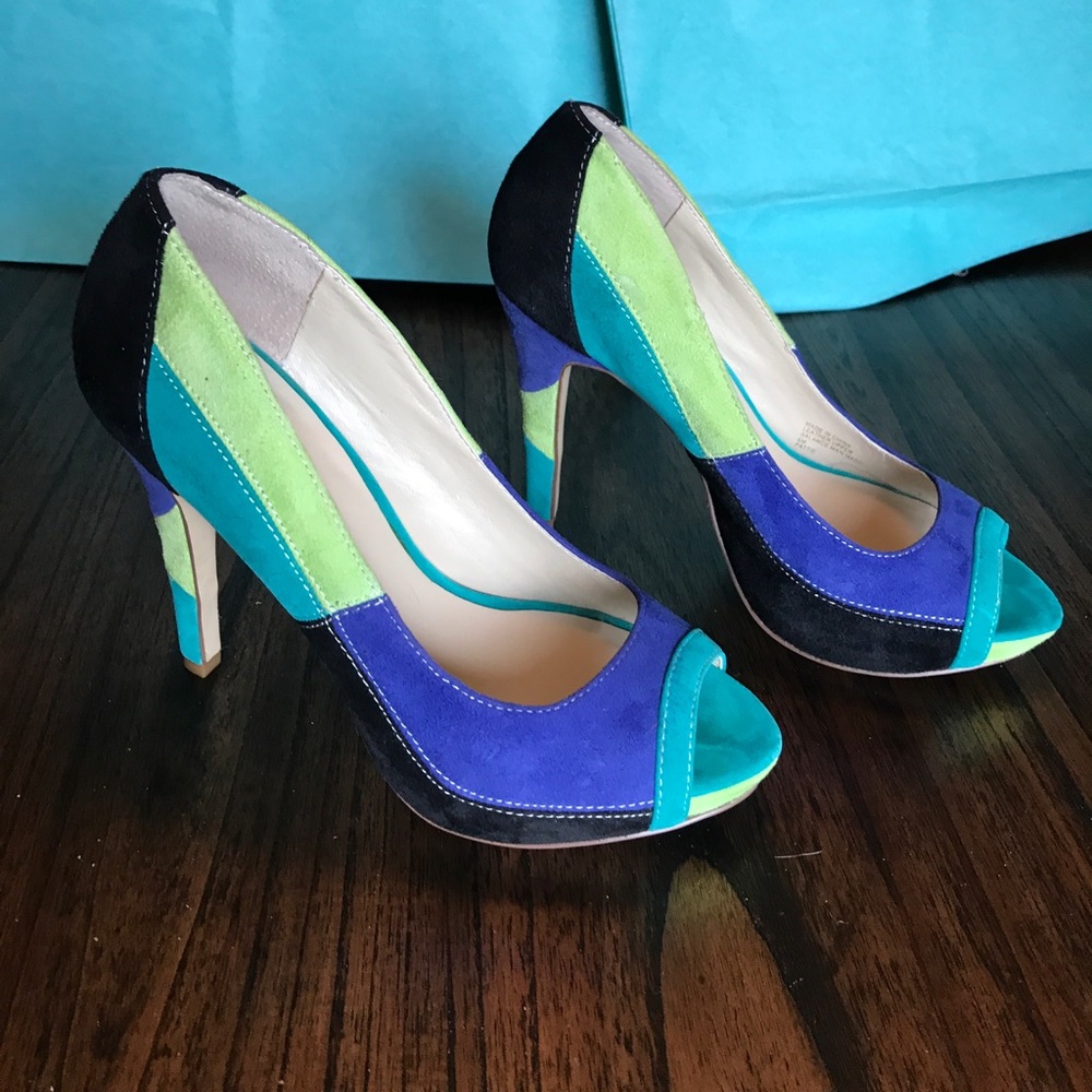 INC International Concepts leather color blk heels - Picture 1 of 5