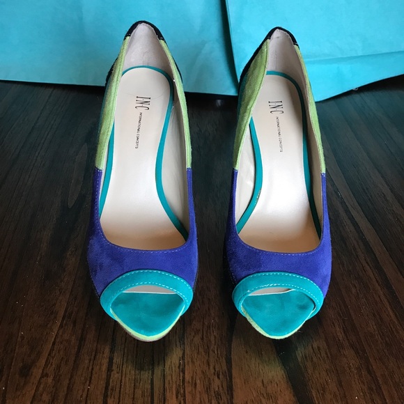 INC International Concepts leather color blk heels - Picture 2 of 5