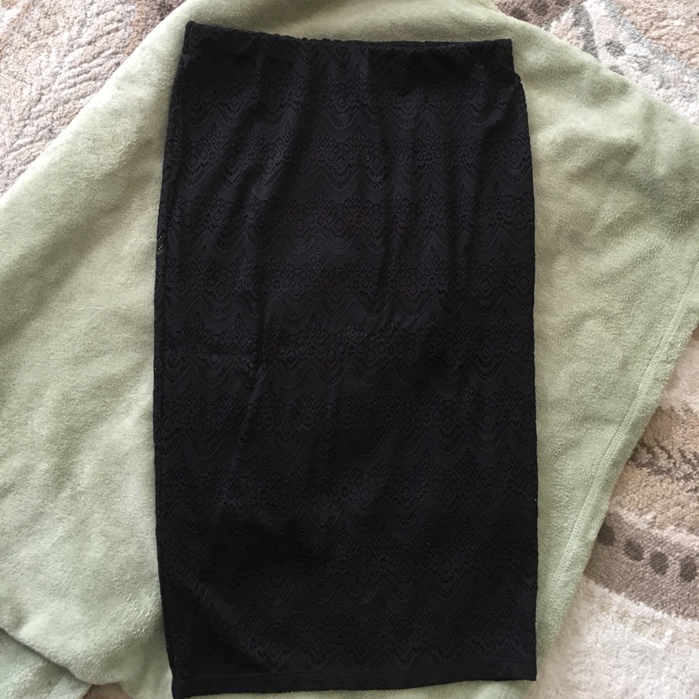 NWOT never wore. Long black lace skirt.