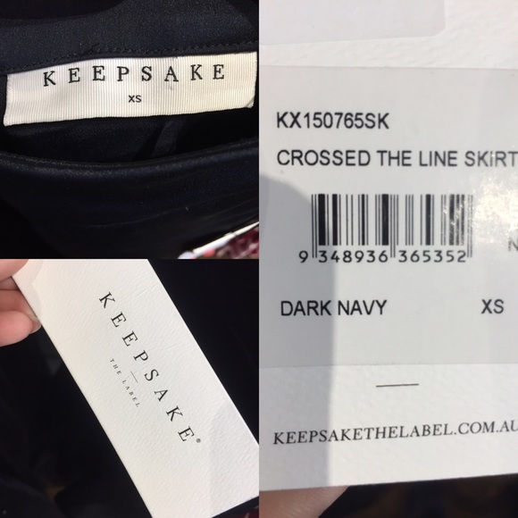 Keepsake Crossed the Line skirt in Navy - Picture 4 of 4