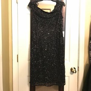 Black beaded dress/NWT