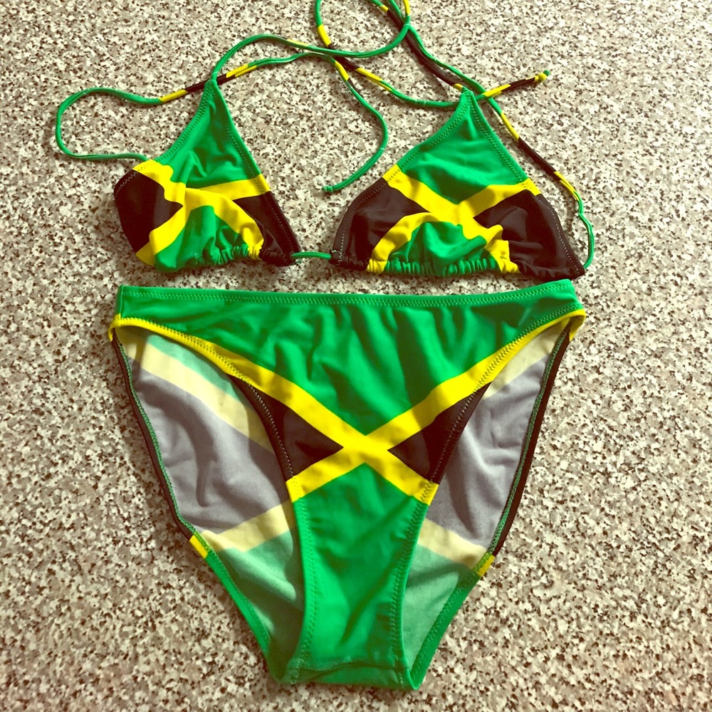 Jamaican Flag Print SwimSuit