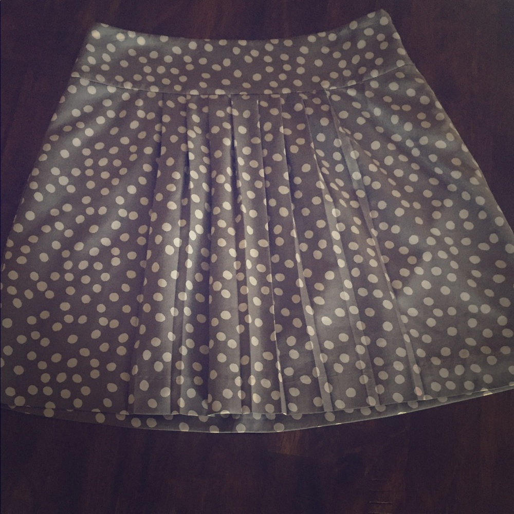 Loft Gray Poka Dot Skirt