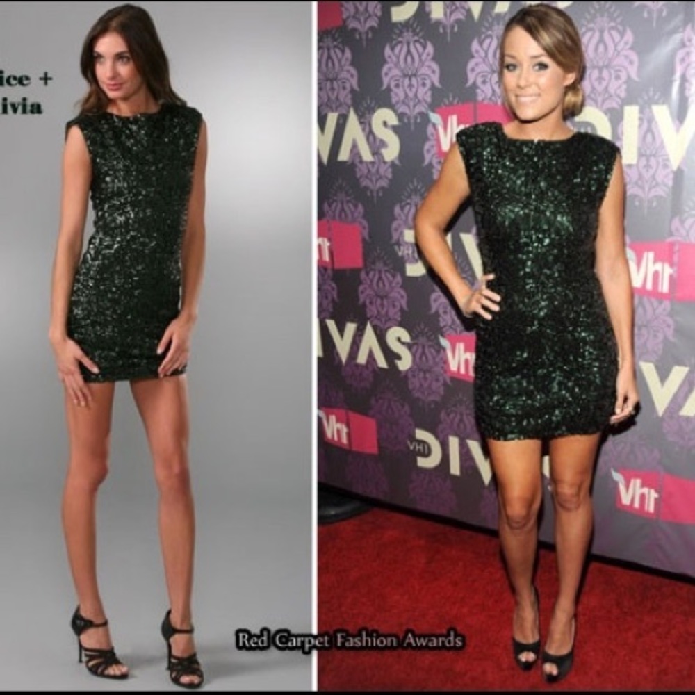 Beautiful sequin green Alice & Olivia dress