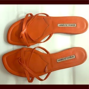 Manolo Blahnik Orange Sandal size 40.5- or US 9.5