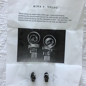 Rina Young oxidized sterling pierced earrings