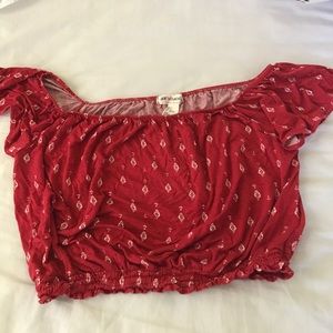 H&M Coachella cropped off the shoulder top